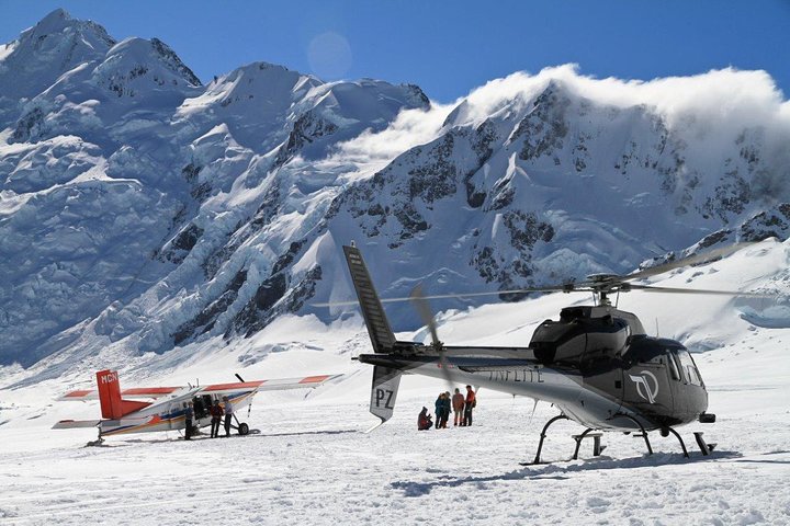 45-minuters Mount Cook Skidflygplan och Helikopter Combo Tour