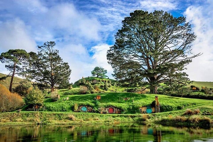 Hobbiton Movie Set & Waitomo Caves Pequeno grupo tour de Auckland