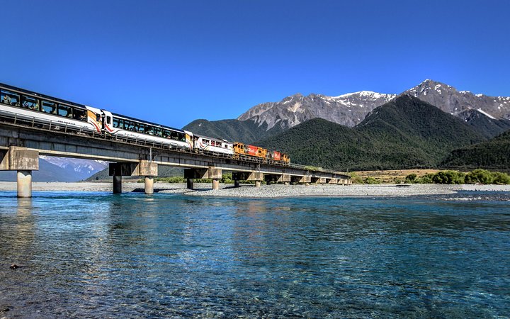TranzAlpine togreise fra Greymouth til Christchurch