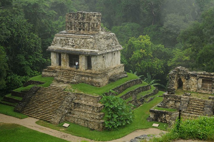 Palenque Mayan Ruins, Misol-Ha och Agua Azul vattenfall Full Day Tour från Palenque
