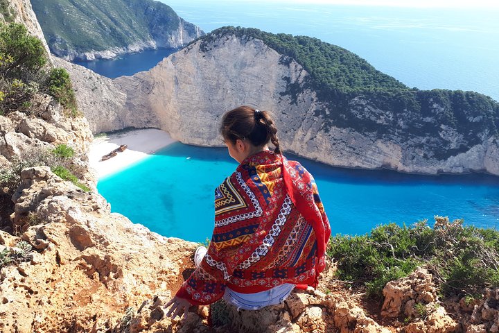 Zakynthos : Eintägige Kleingruppentour zum Navagio Strand Blaue Höhlen & Draufsicht