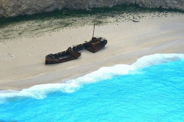 Zakynthos : Eintägige Kleingruppentour zum Navagio Strand Blaue Höhlen & Draufsicht