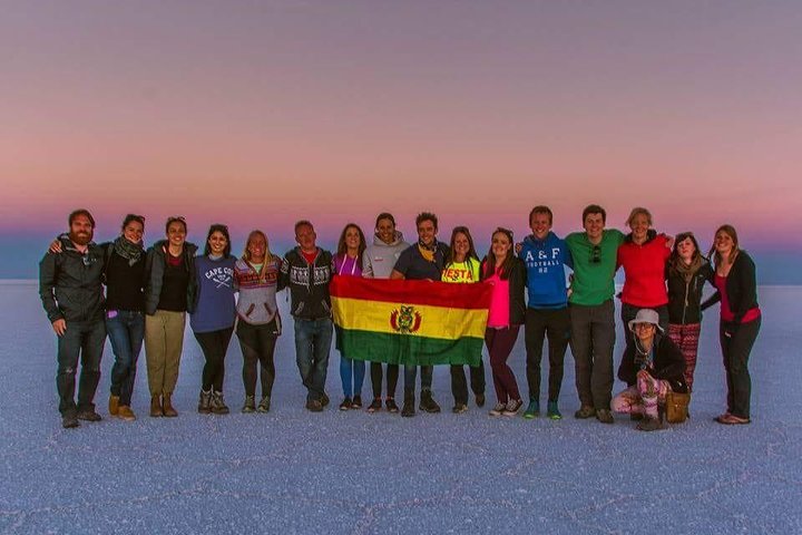 Privat: Solnedgång och stjärnbelysning i Uyuni saltlägenheter.