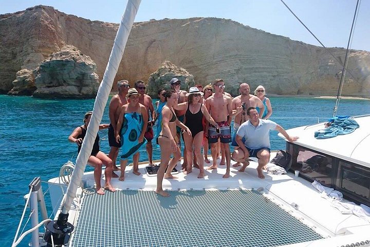 Gedeelde Catamaran All-inclusive-dagcruise naar Naxos of Paros