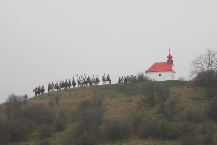 Viaggio al campo di battaglia di Austerlitz vicino a BRNO nella Repubblica Ceca