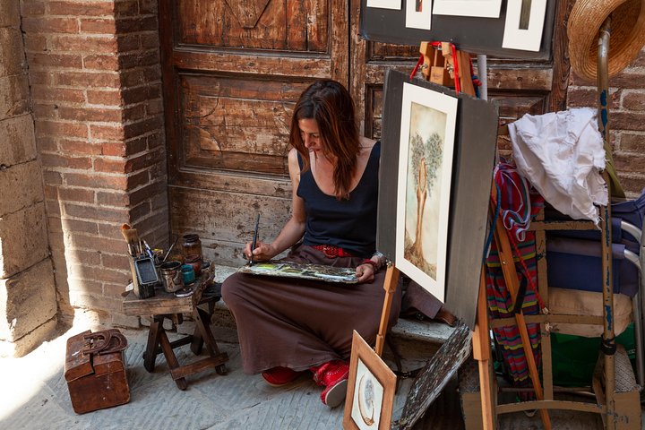 Excursion d'une journée en Toscane au départ de Florence : Sienne, San Gimignano, Pise et déjeuner dans une cave