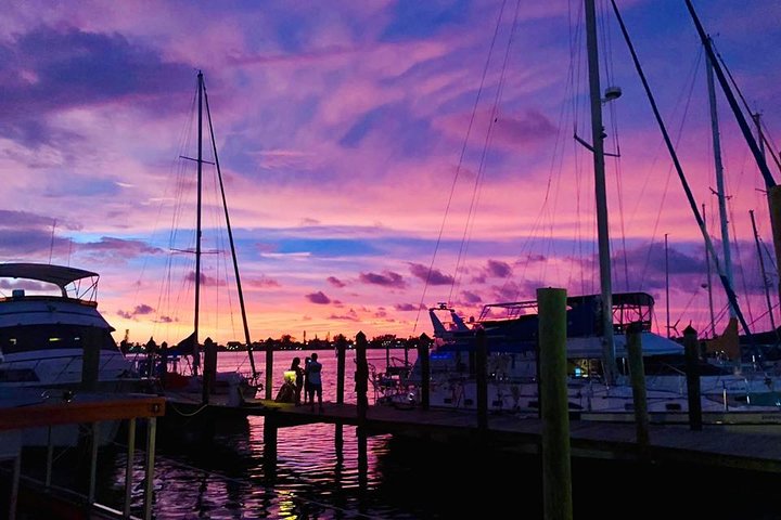 Passeio de barco ao pôr do sol com golfinhos na Ilha Anna Maria