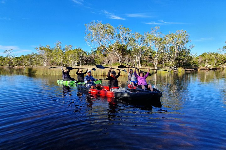 Excursion en kayak en 4x4 sur l'île Bribie et visite du bunker de la Seconde Guerre mondiale