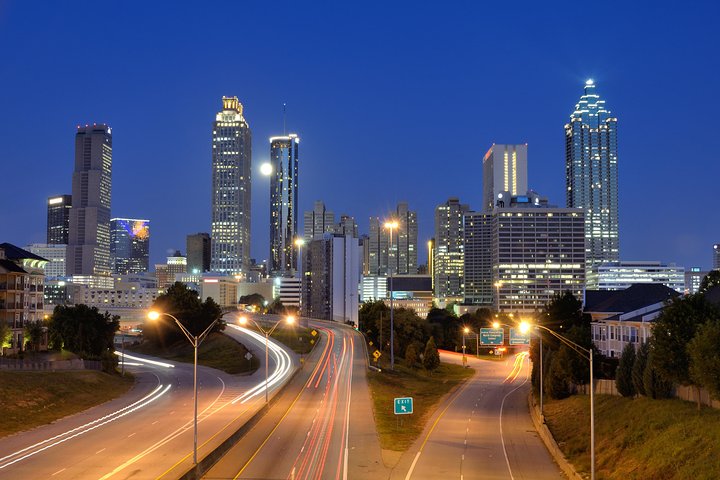 City Lights Atlanta nattbuss tur med bilder og middag stopp