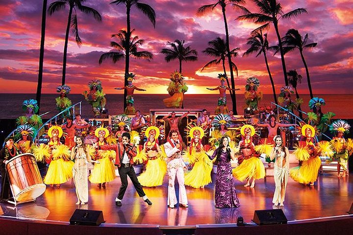 Buffet Waikiki Luau con biglietto opzionale per lo spettacolo Rock-A-Hula