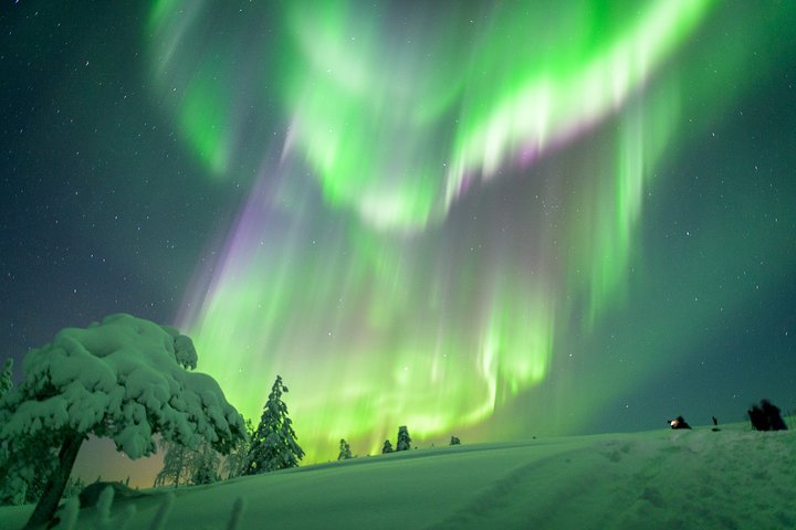 Auroras auroras boreales Vista y fotografía - Saariselkä