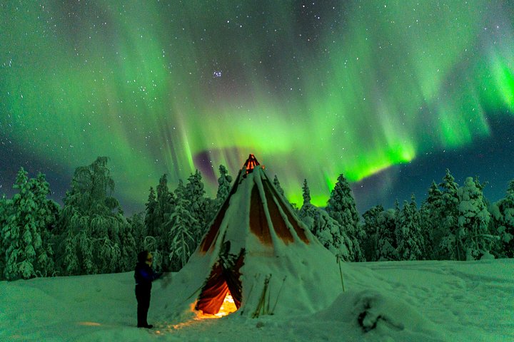 Auroras auroras boreales Vista y fotografía - Saariselkä