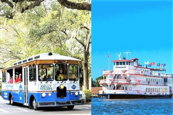 Savannah Land & Sea Combo: City Sightseeing Trolley Tour med Riverboat Cruise