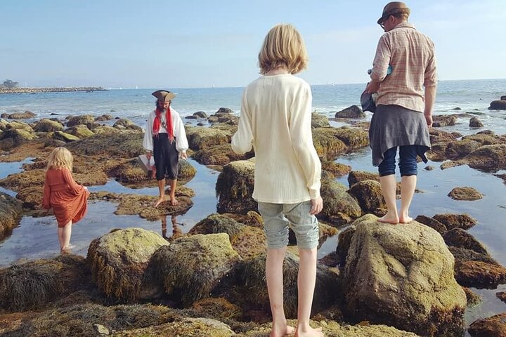 Passeggiata alla piscina di marea della grotta marina dei pirati a Dana Point
