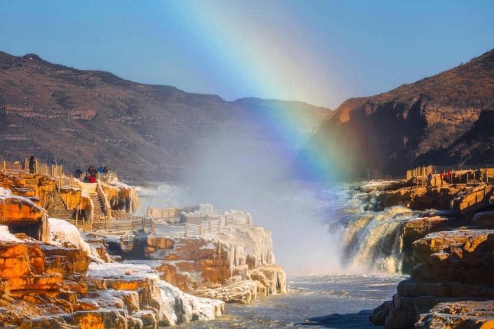 Excursão privada de um dia pelo Rio Amarelo à Cachoeira Hukou