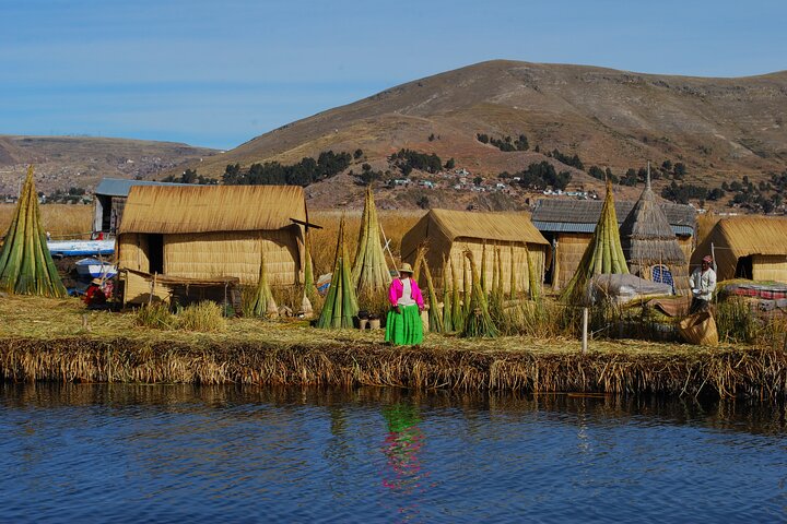 Uros Schilf schwimmende Inseln & Taquile Insel Titicaca Puno Ganztags
