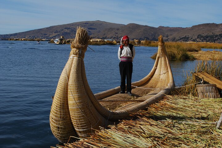 Uros Schilf schwimmende Inseln & Taquile Insel Titicaca Puno Ganztags