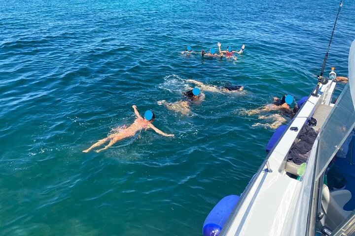 Passeio de barco, festa em barco, observação de golfinhos, pesca.