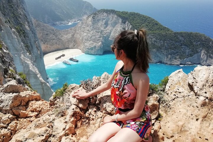 Zakynthos All Day Tour Shipwreck-stranden, utsiktspunkt - Blue Caves