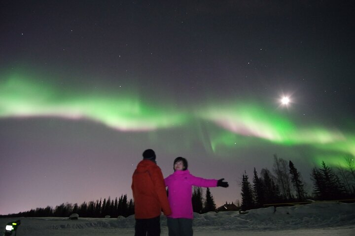 Aurora boreale (osservazione dell'aurora boreale) a caccia di fotografie a Fairbanks
