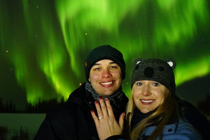 Aurora boreale (osservazione dell'aurora boreale) a caccia di fotografie a Fairbanks