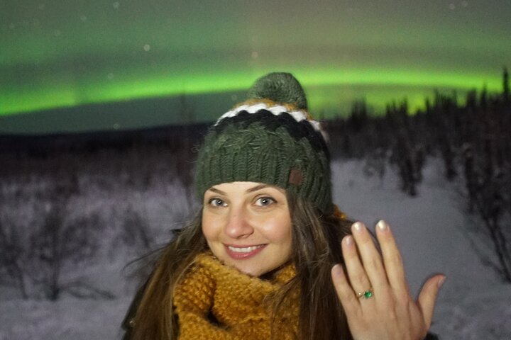 Aurora boreale (osservazione dell'aurora boreale) a caccia di fotografie a Fairbanks