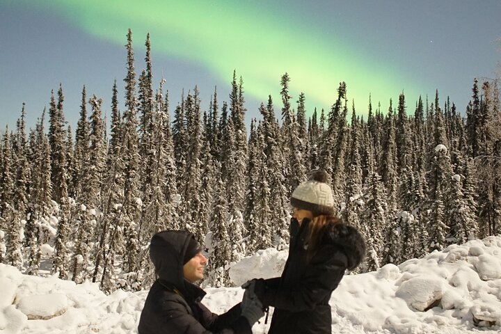 Aurora boreale (osservazione dell'aurora boreale) a caccia di fotografie a Fairbanks