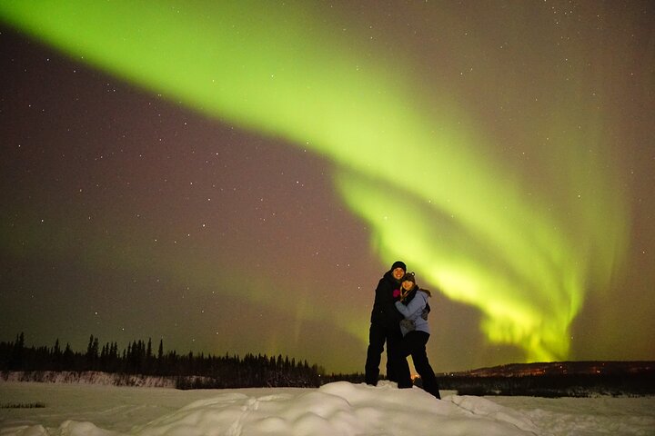 Aurora boreale (osservazione dell'aurora boreale) a caccia di fotografie a Fairbanks