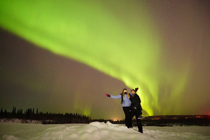 Aurora boreale (osservazione dell'aurora boreale) a caccia di fotografie a Fairbanks