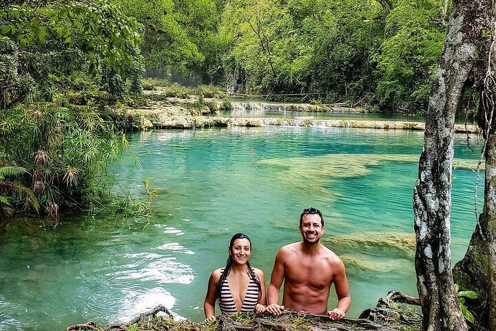Geniet van de natuurlijke zwembaden van Semuc Champey + de Lanquin-grotten - Tour vanuit Coban