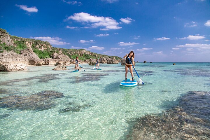 Okinawa Miyako Snorkel de tortuga marina de día completo y SUP o canoa