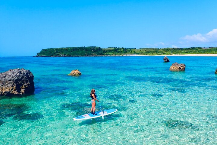 Okinawa Miyako Snorkel de tortuga marina de día completo y SUP o canoa