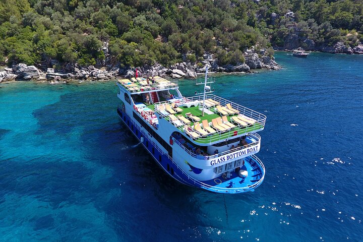Crociera semi sottomarina con fondo di vetro di un'intera giornata a Marmaris