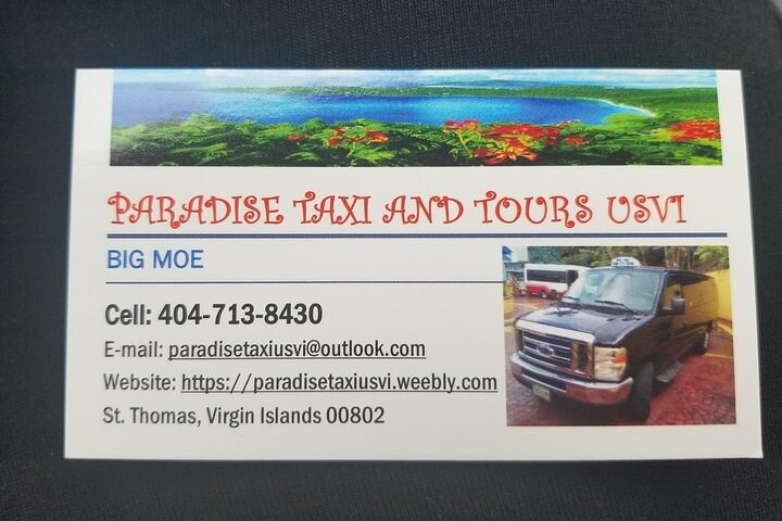 PARADISE TAXI & TOURS USVI-St. Thomas- Airport Transfer to Ritz Carlton Elysian