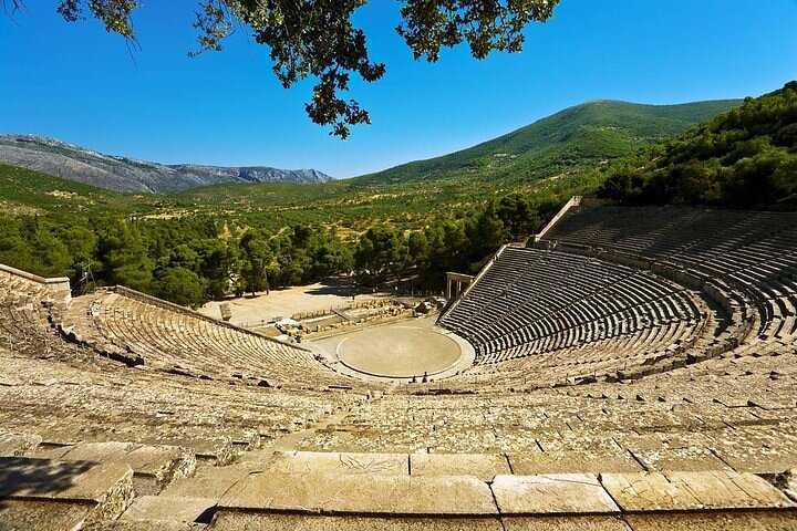 Volledige dag Mycene Epidaurus Nafplio Isthmus Canal Luxe Tour