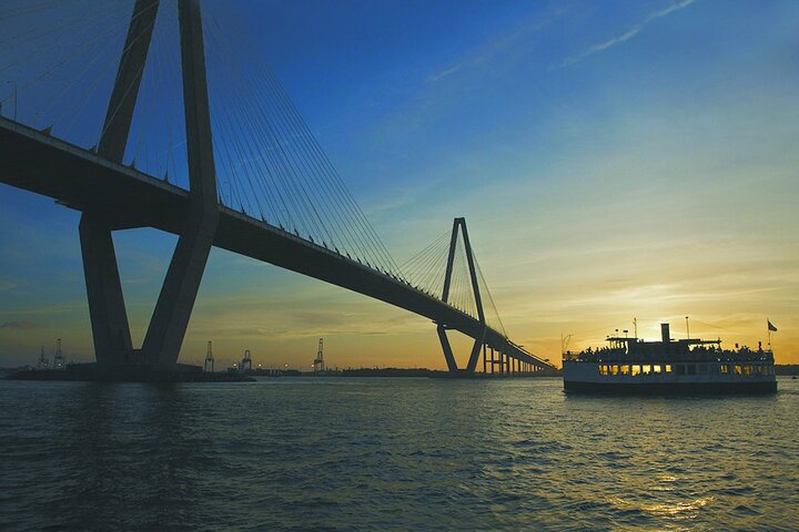 Journée de l'histoire racontée en direct du port de Charleston ou croisière en bateau au coucher du soleil