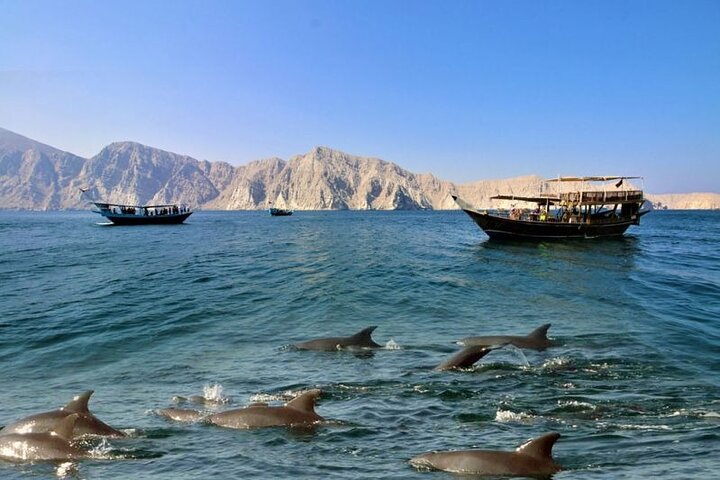 Crucero en dhow de día completo por Khasab Musandam con almuerzo y snorkel