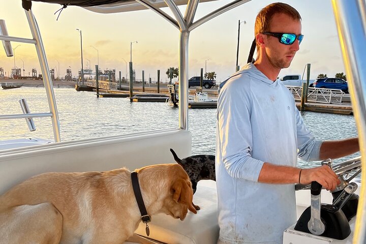 Privat Dolphin Watch och Sunset Boat Tour Port Aransas Texas