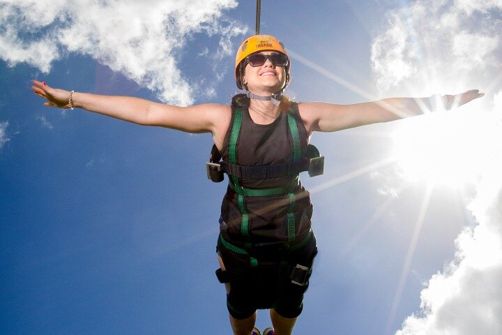 La tirolina bestia en Toroverde Adventure Park en Puerto Rico