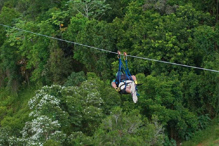 La tirolina bestia en Toroverde Adventure Park en Puerto Rico
