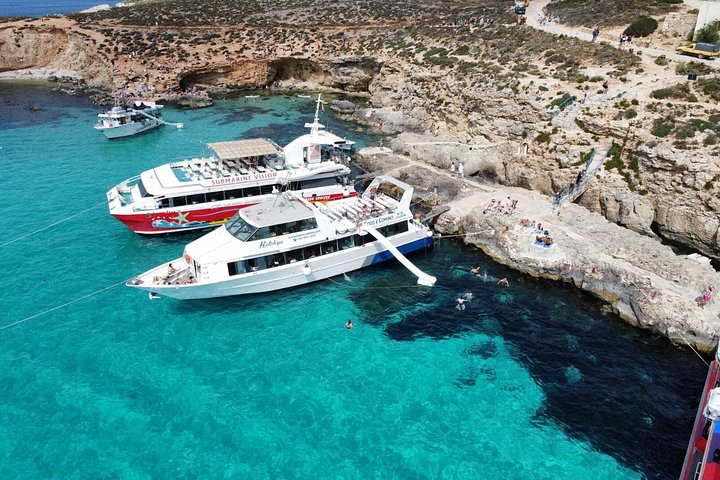 From Sliema: Comino Blue Lagoon, Crystal Lagoon & Sea Caves