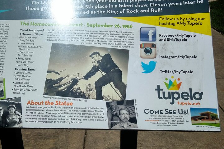Elvis Presley Birthplace Park i Tupelo med transport från Memphis
