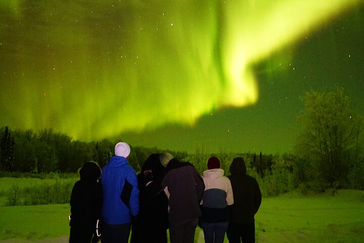 Aurora boreale (osservazione dell'aurora boreale) a caccia di fotografie a Fairbanks
