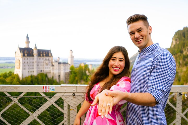 Sesión de fotos de pareja, boda y retratos en el Castillo de Neuschwanstein