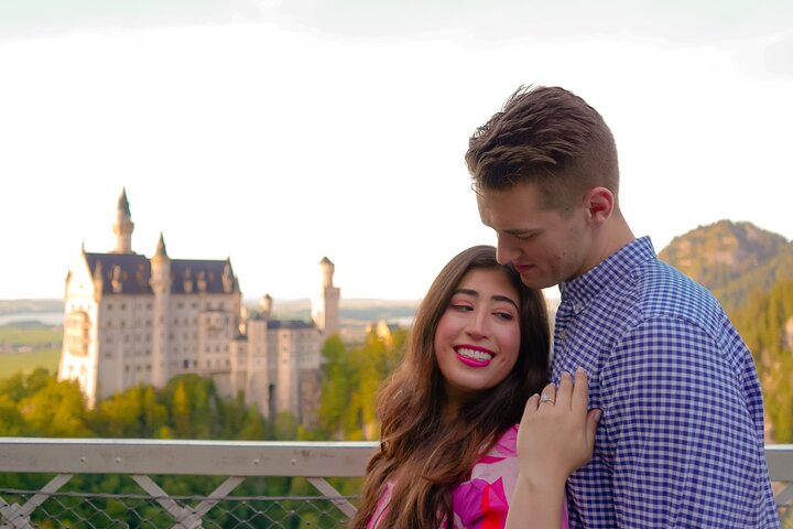 Sesión de fotos de pareja, boda y retratos en el Castillo de Neuschwanstein
