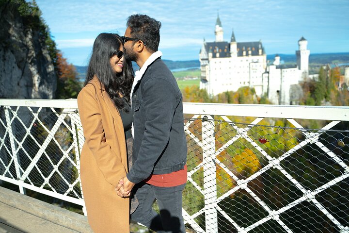 Sesión de fotos de pareja, boda y retratos en el Castillo de Neuschwanstein