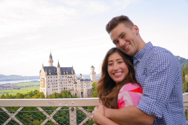 Sesión de fotos de pareja, boda y retratos en el Castillo de Neuschwanstein