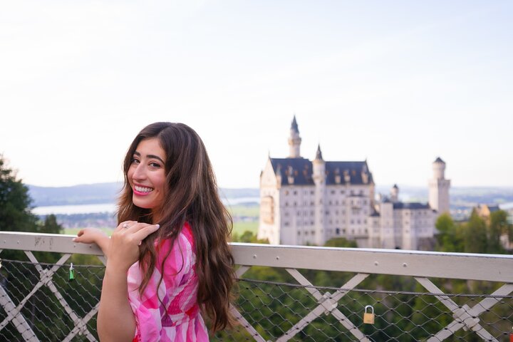 Sesión de fotos de pareja, boda y retratos en el Castillo de Neuschwanstein