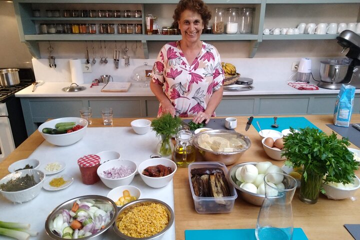 Clase de cocina, cocina tradicional griega, en una isla griega.