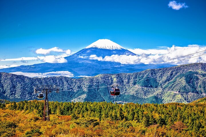 Eintägige Bustour zum Berg Fuji und nach Hakone. Rückfahrt mit dem Bus